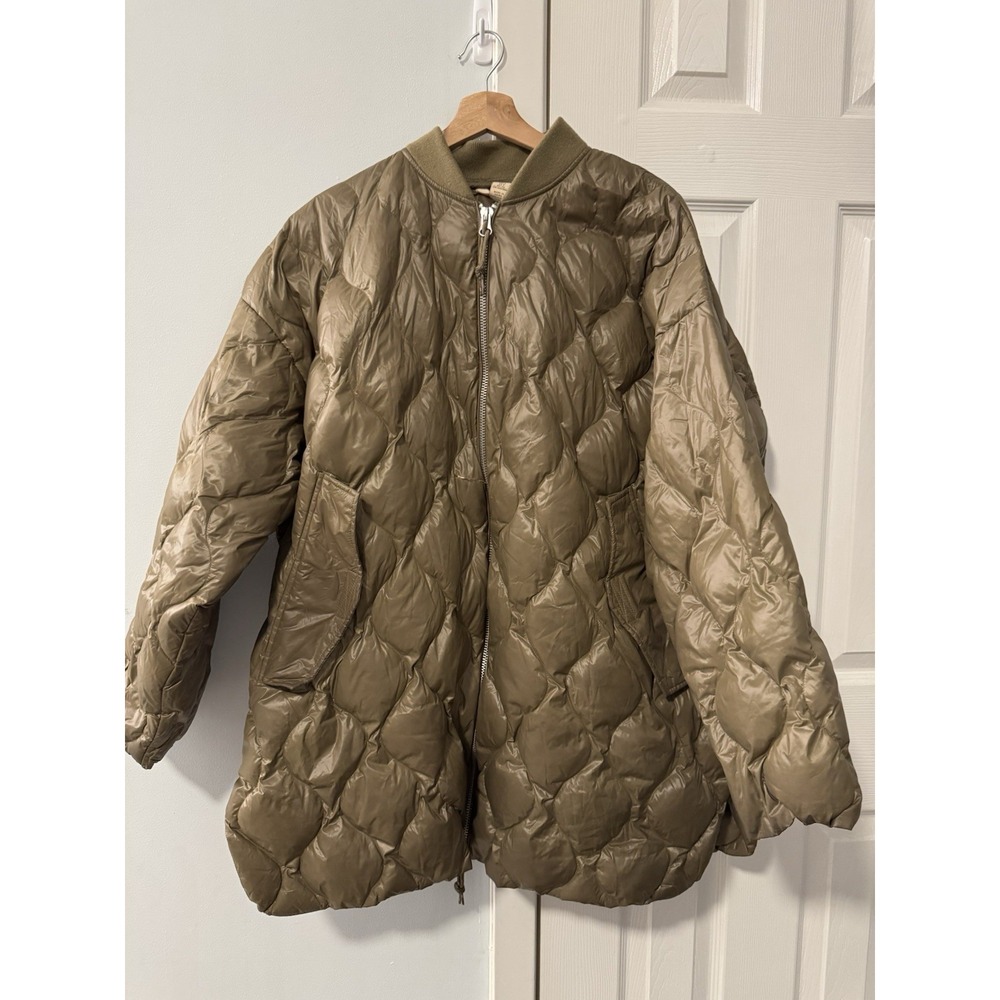H&M Down Quilted Puffer Jacket Women Sz S Oversized Baggy Street City Light Warm
